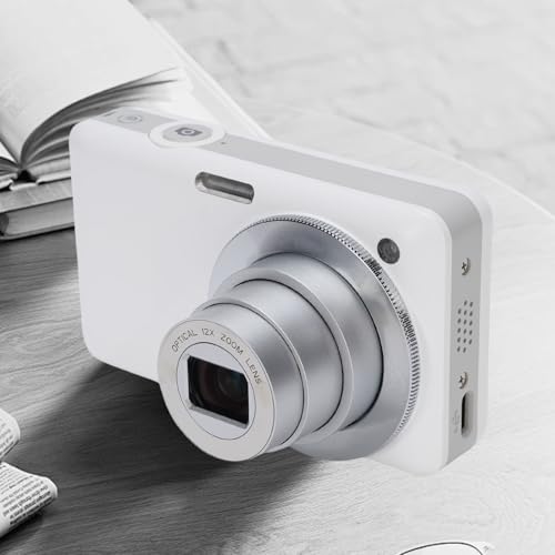 4K Digitalkamera für die Fotografie - WiFi 64MP Vlogging -Kameras für YouTube -Autofocus -Videokamera 3in -Bildschirm mit 10 -facher Optischer Zoom - Compact Vlog Travel (White) von Diyeeni