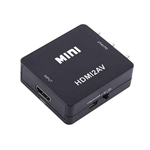 AV/CVBS zu HDMI Konverter,Mini 720P/1080P Universeller Konverter Analoger Composite-Eingang für HDMI 1080p, für HD-Kameras/HD-DVDs/Monitore/Kopfhörer,AV/CVBS-Composite-Cinch-zu-HDMI-Adapter(Schwarz) von Diyeeni