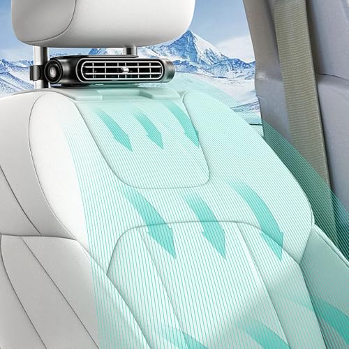 Autoventilatoren Sitzkühlventilatoren, Tragbarer USB -Rücksitz -Kühlventilator mit 3 Geschwindigkeiten, Stille Leistungsstarke Kühlerfahrzeugventilator für Limousinen, SUV, RV (BLACK) von Diyeeni