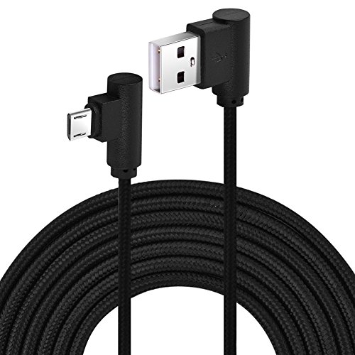 Datenkabel im 90-Grad-Winkel-Design, 3 m langes rechtwinkliges USB-Kabel Micro-USB-zu-USB-2.0-Kabel, Stecker-zu-Stecker, stabil und solide(schwarz) von Diyeeni