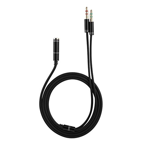 Diyeeni 3,5 mm Buchse auf 3,5 mm Doppelstecker Audio-Verlängerungskabel, Splitter Mic Kopfhörer-Adapter, Verlängerungskabel Audio 3,5 mm von Diyeeni