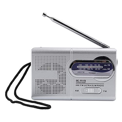 Diyeeni AM/FM-Radio, Dual-Band-Pocket-Radio-Lautsprecher mit eingebautem Lautsprecher, versenkbarer Antenne, tragbarer Mini-AM/FM-Player, batteriebetrieben von Diyeeni