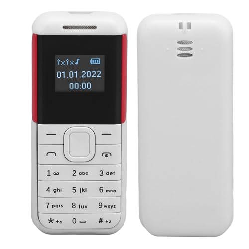 Diyeeni BM222 Small 2G Smartphone, Dual-SIM-Handy für ältere Kinder, Student Pocket Handy 0,66 Im Bildschirm BT Sound Player, Unterstützung Sprach Wechsel, 20H Standby-Zeit (White) von Diyeeni