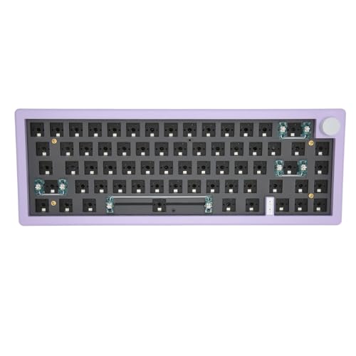 Diyeeni DIY Mechanisches Tastatur-Kit, 67 Tasten 2,4 G/ 5.0/Typ C Kabelgebundenes Gaming-Tastatur-DIY-Kit, mit Silikonpad, 3000 MAh Akku, für Win, für, für IOS, für OS X (Purple) von Diyeeni