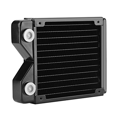 Diyeeni Kühlkörper Edelstahl Außenblech + Kupfer Innenwanne aus Kupfer G1 / 4-Kupfer Wasserkühler Wärmetauscher Wasserkühlung Computer Kühlkörper, Universal PC Wasserkühlsystem(120) von Diyeeni