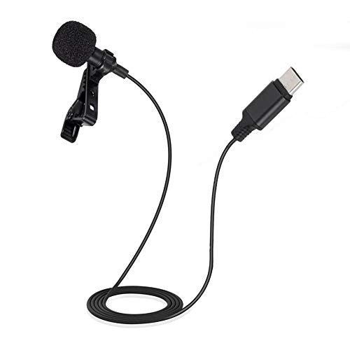 Diyeeni Lavalier-Mikrofon, USB-Lavalier-Ansteckmikrofon Typ C, omnidirektionales Clip-On-Mikrofon für Android-USB-Type-C-Schnittstellengeräte von Diyeeni