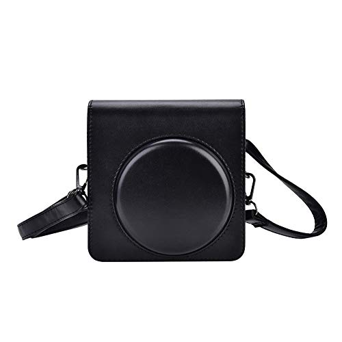 Diyeeni Tasche Hülle für Instax SQ6 Sofortbildkamera, Vintage Schutzhülle Kamera Tasche aus PU Leder mit Abnehmbaren Schulterfurt(Schwarz) von Diyeeni