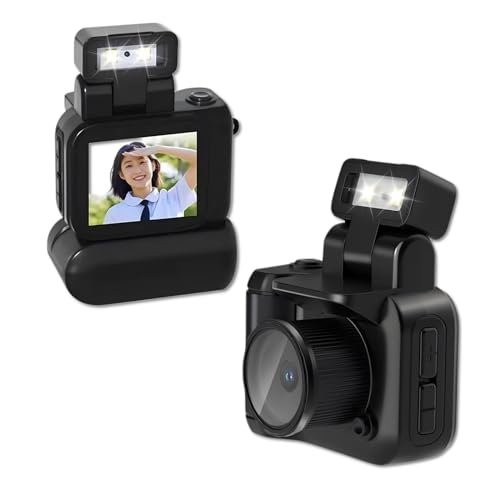 Diyeeni UHD 4K-Videokamera-Camcorder, Klein, 2-Zoll-Touchscreen, 512G SD-Kartenunterstützung, Nini Vlog-Kamera-Camcorder mit Videoleuchte, Weitwinkelobjektiv (Black) von Diyeeni
