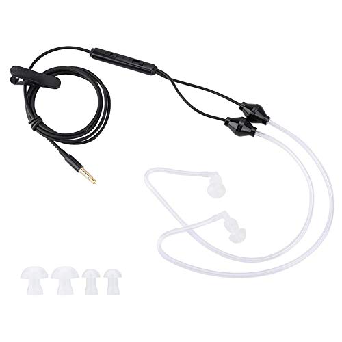 Universal Anti-Strahlung Kopfhörer, Air Tube Kopfhörer mit 3,5 mm Jack Built-In Mikrofon, Stereo In-Ear Earbud Headset Rauschunterdrückung für Smartphones Desktop(Schwarz) von Diyeeni