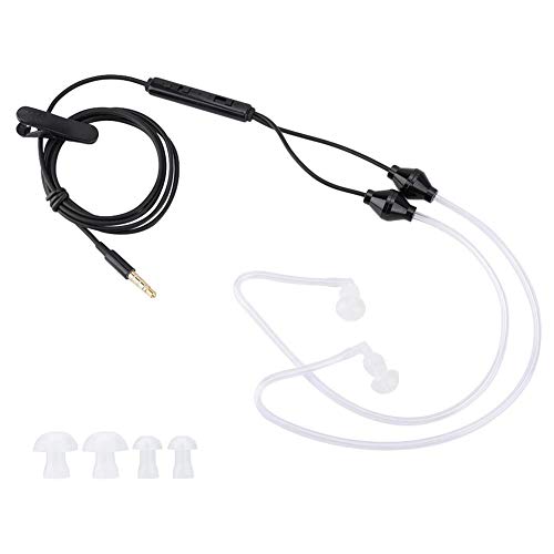 Diyeeni Universal Anti-Strahlung Kopfhörer, Air Tube Kopfhörer mit 3,5 mm Jack Built-In Mikrofon, Stereo In-Ear Earbud Headset Rauschunterdrückung für Smartphones Desktop(Schwarz) von Diyeeni