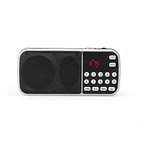 Diyeeni Y-501 Portables FM Radio 12H Laufzeit, Multifunktion Lautsprecher mit Großtasten, LCD Anzeige, USB/TF/FM/AUX Musik Player von Diyeeni
