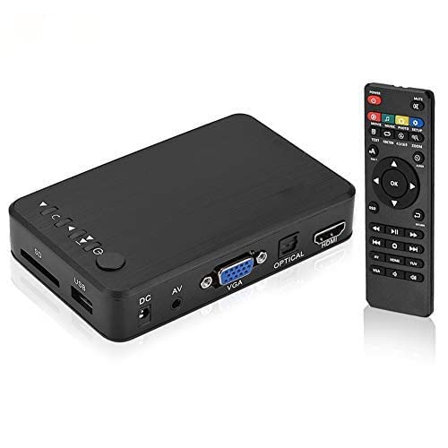 HDMI Multi Media Player, 1080P Full HD Digital Media Player Medienspieler mit Fernbedienung für RM RMVB AVI MOV, Unterstützt USB-Stick SD MMC MS von Diyeeni