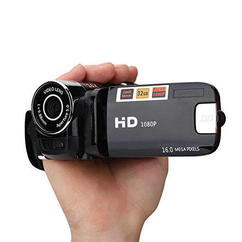 Handheld Video Camcorder FHD 16x Digitalzoom, Trabar DV Digital Kamera mit COMS Sensor, Eingebautem Lautsprecher, 270° Drehbildschirm, Videokamera(Schwarz) von Diyeeni