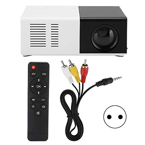 Mini Beamer, Tragbarer LED Projektor Unterstützt 1080P Full HD Max. 1800 ANSI 70" Display 30000 Std. Lampemlebensdauer, Videobeamer mit Eingebautem Lautsprecher, HDMI/AV/USB/Mini SD Eingang(EU) von Diyeeni