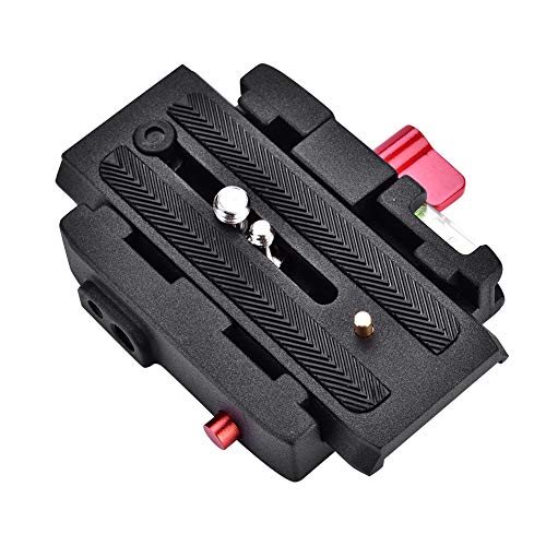 Schnellwechselplatte Adapter, Schnellwechselplatte mit 1/4 & 3/8 Befestigungsschraube, DSLR Kamera Camcorder Stativ Einbeinstativ Schnellwechselplatte Passend für Manfrotto 500 AH 701 503 HDV 577 von Diyeeni