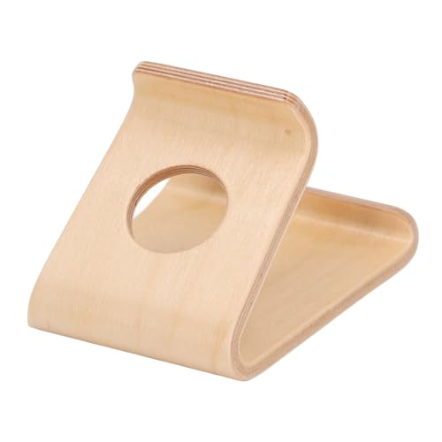 Telefon-Tablet-Ständer aus Holz, Walnussholzkonstruktion, Ergonomisches Design, rutschfeste TPU-Unterlage, Tragbar und Vielseitig, für Telefon-Tablet (helle Farbe) von Diyeeni