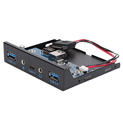 USB 3.0 Frontpanel (2X USB 3.0, 1x USB Typ-C, Audio, Mikrofon Anschlüsse) 3,5 Zoll PC Frontplatte Floppy Disk Frontblende von Diyeeni