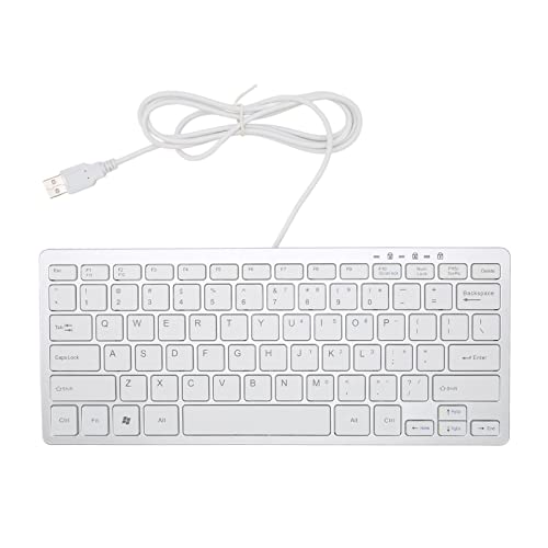 Ultradünne USB-Kabeltastatur mit 78 Tasten, Kabelgebundene Computertastatur mit 13 Shortcut-LED-Anzeige, Leises Tippen, für Mac, für Win PC Desktop von Diyeeni