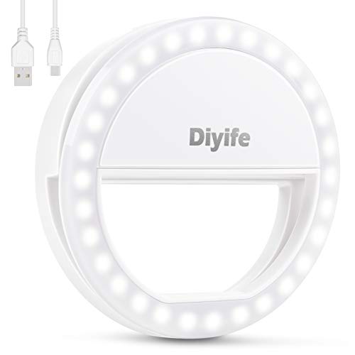Diyife Selfie Ringlicht mit 3 Helligkeitsstufen und 36 LED, USB-Wiederaufladbares Selfie Fülllicht für Vlogs, Live-Streaming, Selfies, Make-up, Porträtfotografie, Selfie-Ringlicht für Jedes Smartphone Diyife Selfie Ringlicht mit 3 Helligkeitsstufen und 36 LED, USB-Wiederaufladbares Selfie Fülllicht für Vlogs, Live-Streaming, Selfies, Make-up, Porträtfotografie, Selfie-Ringlicht für Jedes Smartphone von Diyife