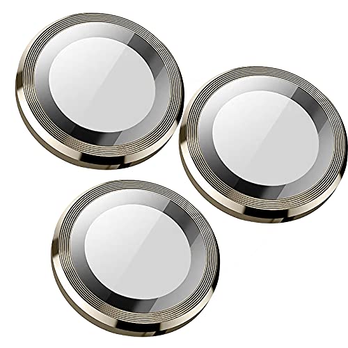 Dkings Aluminiumlegierung Linsenschutz für iPhone 13 Pro Max Kamera Glas Schutzfolie 3 Stück Objektiv Folie Len Protector Schutzglas Rückseite Camera Glasfolie 9H Härte Zubehör Wasserdicht (Gold) von Dkings