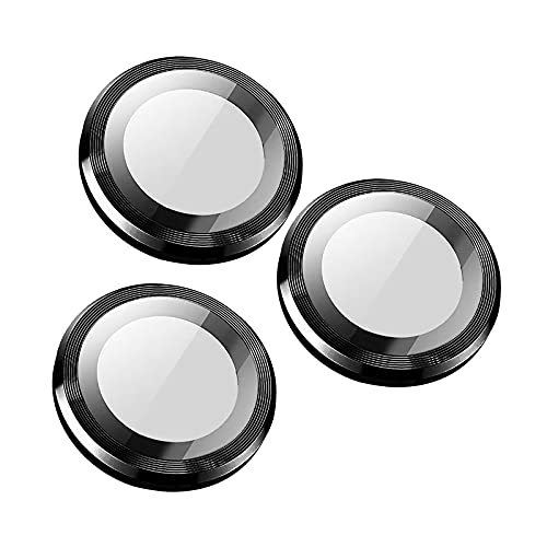 Dkings Aluminiumlegierung Linsenschutz für iPhone 13 Pro Max Kamera Glas Schutzfolie 3 Stück Objektiv Folie Len Protector Schutzglas Rückseite Camera Glasfolie 9H Härte Zubehör Wasserdicht (Schwarz) von Dkings