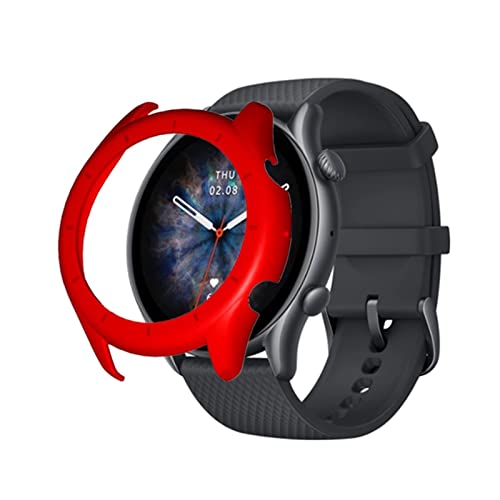 Dkings Hülle Kompatibel mit Amazfit GTR 3/ GTR 3 Pro Schutzhülle, Soft TPU Stoßstange Schutzhülle ultradünne stoßfeste Hülle für Amazfit GTR 3/ GTR 3 Pro Smartwatch Zubehör (Rot) von Dkings