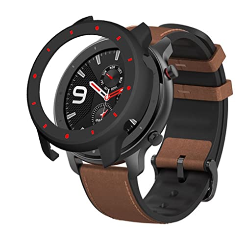 Dkings Hülle Kompatibel mit Amazfit GTR 47mm Schutzhülle - Harter PC Schutzrahmen Ultradünne Kratzfest Stoßfest Schutzhülle für Amazfit GTR 47mm Smartwatch (Schwarz-1) von Dkings