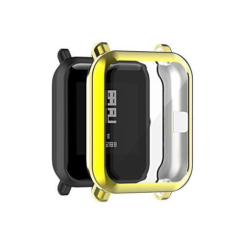 Dkings Schutzhülle Kompatibel mit Amazfit GTS 2 Mini Hülle - TPU Vollschutz mit Displayschutzfolie Kratzfest Ultradünne Schutz Hülle für Amazfit GTS 2 Mini Smartwatch (Gold) von Dkings