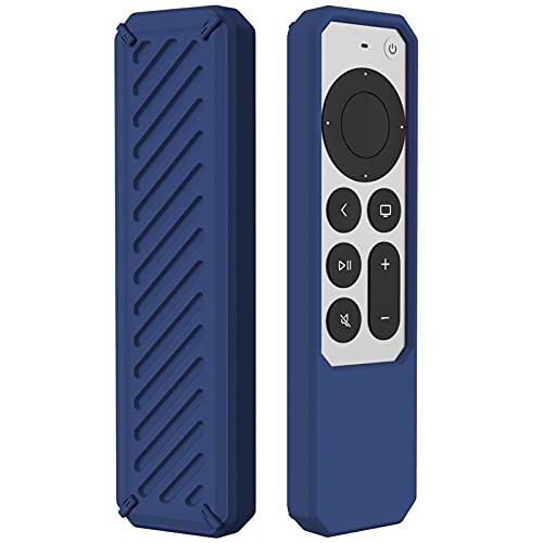 Fernbedienung Hülle Kompatibel mit Apple TV 4K 2021 Remote Silikon Hülle, Leichte rutschfeste Stoßfeste Schutzhülle für Apple TV 4K 2021 Siri Fernbedienung (Dunkelblau) von Dkings