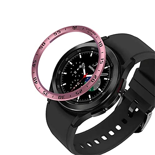 Lünette Ring Kompatibel mit Samsung Galaxy Watch 4 Classic 46mm, Smartwatch Styling Ring Klebend Abdeck Kratzfest Edelstahl Schutz für Galaxy Watch 4 Classic 46mm (Rosa) von Dkings