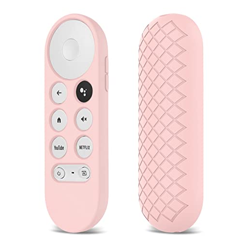 Schutzabdeckung Fernbedienung Hülle für Chromecast with Google TV Fernbedienungsgehäuse Leichte rutschfeste Stoßfeste Fernbedienung Silikonhülle (Rosa) von Dkings