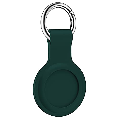 Schutzhülle Kompatibel mit Airtag 2021 - Silikon Bluetooth Tracker Cover mit Schlüsselanhänger für Airtags Finder Hülle (Armeegrün) von Dkings