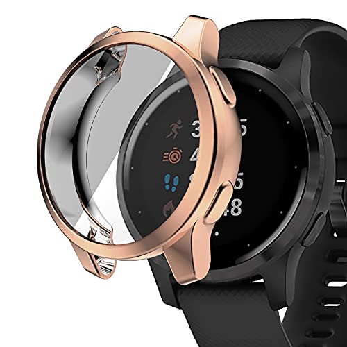 Schutzhülle Kompatibel mit Garmin Vivoactive 4 Hülle - TPU Vollschutz mit Displayschutzfolie Kratzfest Ultradünne Schutz Hülle für Garmin Vivoactive 4 45mm (Roségold) von Dkings