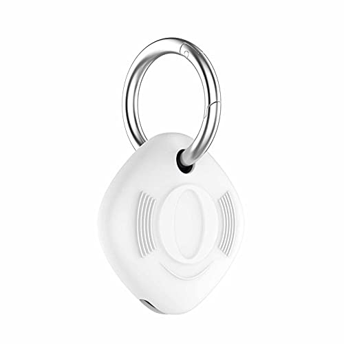 Schutzhülle Kompatibel mit Samsung Galaxy SmartTag - Silikon Bluetooth Tracker Cover mit Schlüsselanhänger für Galaxy SmartTag Hülle (Weiß) von Dkings