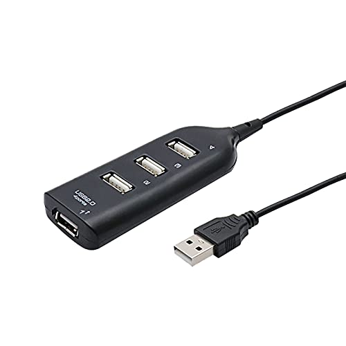 USB Hub Ultra Slim Extra Leicht 4 Port USB 2.0 Hub Datenhub USB Verteiler Kompatibel mit MacBook Air/Pro/Mini, Laptops und PC (Schwarz) von Dkings