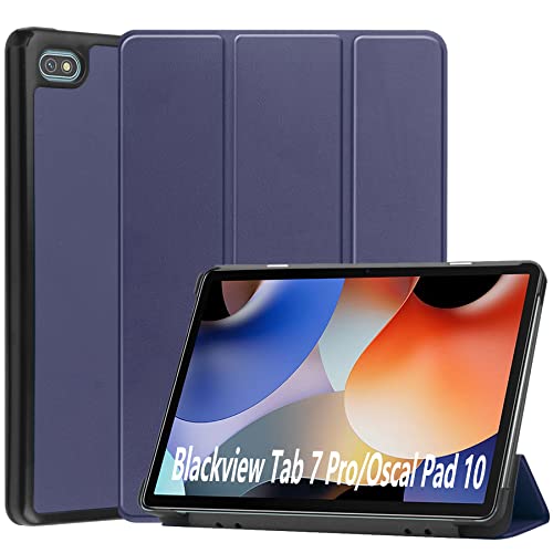 Dlahaby Hülle Kompatibel mit Blackview Tab 7 Pro/Tab 7 / Oscal Pad 10,Schutzhülle mit Standfunktion Flip Case Cover für Blackview Tab 7 Pro/Tab 7/ Oscal Pad 10 Tablet,dunkelblau von Dlahaby