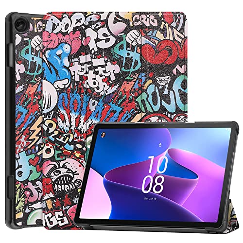 Dlahaby Hülle Kompatibel mit Lenovo Tab M10 3rd Gen TB328 10.1 Zoll 2022,Flip Cover mit Standfunktion Hülle für Lenovo Tab M10 (3. Generation) 10,1'' Tablet,Graffiti von Dlahaby