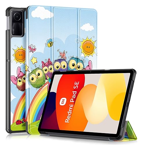 Dlahaby Hülle Kompatibel mit Xiaomi Redmi Pad SE 2023,Schutzhülle mit Standfunktion Flip Case Cover für Xiaomi Redmi Pad SE 11 Zoll Tablet,Regenbogen-Pferd von Dlahaby