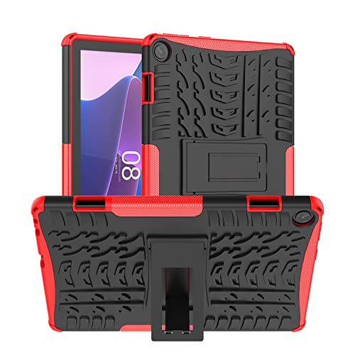 Dlahaby Hülle für Lenovo Tab M10 3rd Gen 10.1 Zoll 2022,Hartes PC & TPU Silikon mit Standfunktion Schutzhülle für Lenovo Tab M10 (3. Generation) TB-328FU/TB-328XU Tablet,rot von Dlahaby