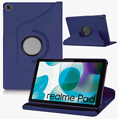 Dlahaby Hülle für Realme Pad 10,4 Zoll, 360 Grad Drehung PU Leder mit Standfunktion Schutzhülle für Realme Pad 10,4 Zoll Tablet,Dunkelblau von Dlahaby