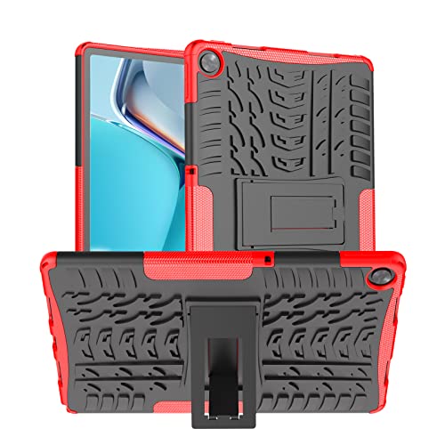Dlahaby Hülle für Realme Pad 10.4'',Hartes PC & TPU Silikon mit Standfunktion Schutzhülle für Realme Pad 10,4 Zoll 2021 Tablet,rot von Dlahaby
