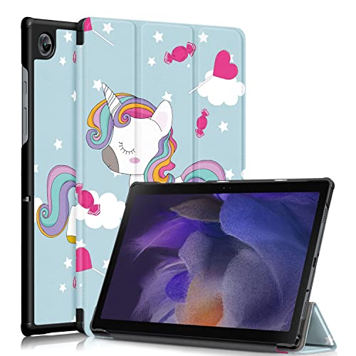 Dlahaby Hülle für Samsung Galaxy Tab A8 10.5 Zoll,PU Leder Schutzhülle mit Standfunktion Smart Case Cover für Samsung Galaxy Tab A8 10.5 Zoll SM-X200/X205/X207 2021 Tablet,Einhorn von Dlahaby