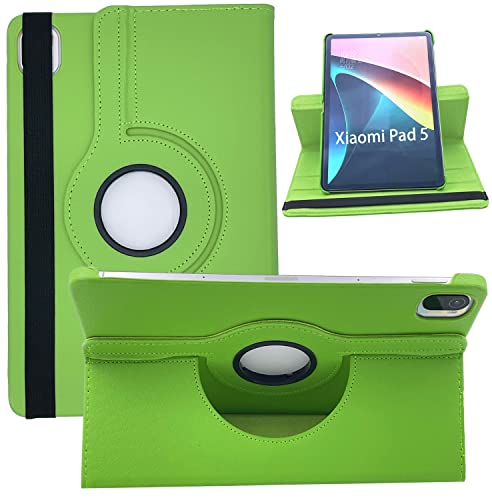 Dlahaby Hülle für Xiaomi Mi Pad 5/Mi Pad 5 Pro 11-Zoll 2021,PU Leder mit Drehbar Standfunktion Schutzhülle für Xiaomi Pad 5/MiPad 5 Pro Tablet,Grün von Dlahaby