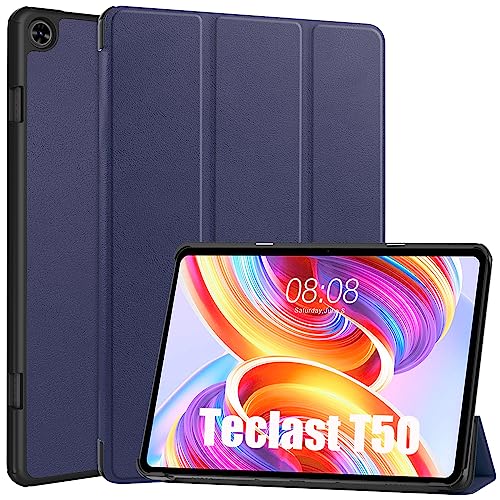 Dlahaby Schutzhülle für Teclast T50, PU-Leder und Hartschale, PC, mit Standfunktion, Schutzhülle für Tablet Teclast T50 11 Zoll, Blau von Dlahaby