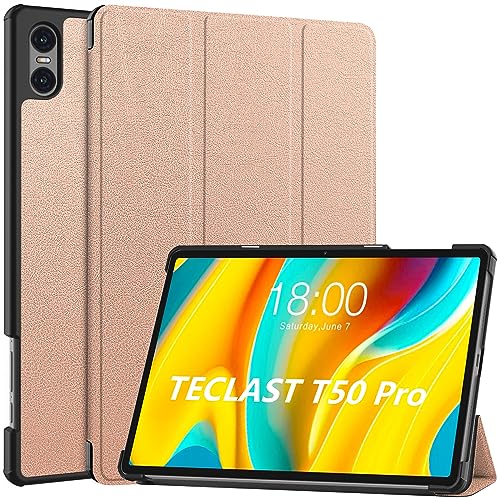 Dlahaby Schutzhülle für Teclast T50Pro 11 Zoll, Schutzhülle aus PU-Leder mit Standfunktion für Tablet Teclast T50 Pro, Roségold von Dlahaby