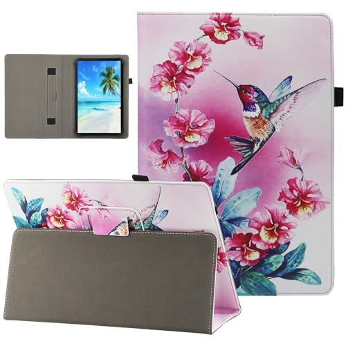 Dluggs Universal-Schutzhülle für 25,4 cm (10,1 Zoll) Android-Tablet, schmal, klappbar, Ständer, Folio-Lederhülle für 24,6 - 27,9 cm (9,5 - 11 Zoll) Tablet, mit Hand von Dluggs