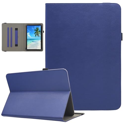 Dluggs Universal-Schutzhülle für Android-Tablets mit 17,8 cm (7 - 8,5 Zoll), PU-Leder, mehrere Betrachtungswinkel, Standfunktion, mit Handschlaufe, Dunkelblau von Dluggs