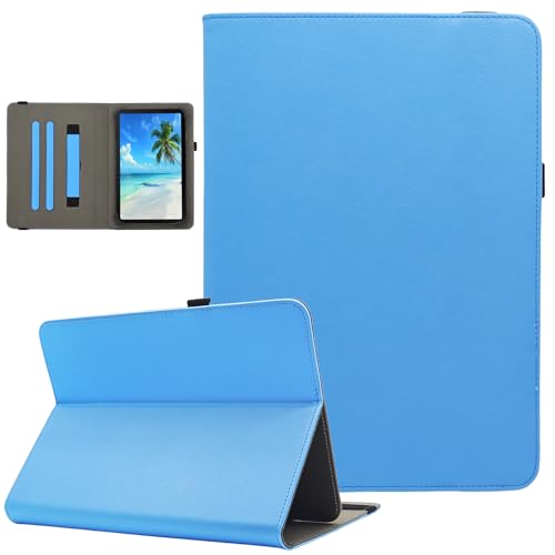 Dluggs Universal-Schutzhülle für Android-Tablets mit 17,8 cm (7 - 8,5 Zoll), PU-Leder, mehrere Betrachtungswinkel, Standfunktion, mit Handschlaufe, Himmelblau von Dluggs