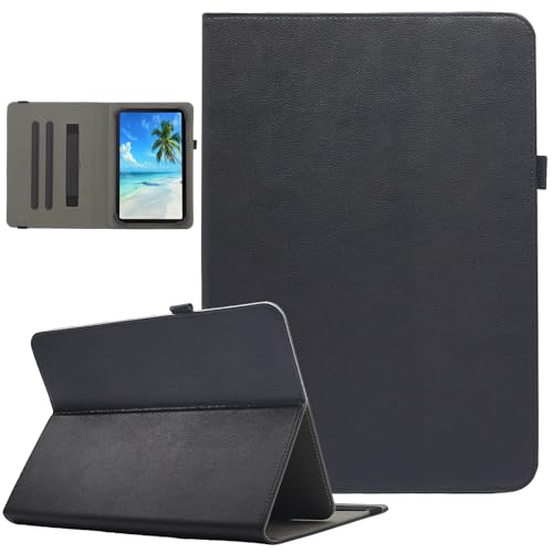 Dluggs Universal-Schutzhülle für Android-Tablets mit 17,8 cm (7 - 8,5 Zoll), PU-Leder, mehrere Betrachtungswinkel, Standfunktion, mit Handschlaufe, Schwarz von Dluggs
