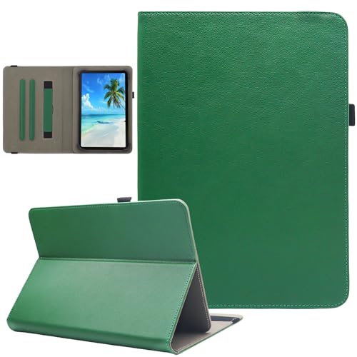 Dluggs Universal-Schutzhülle für Android-Tablets mit 17,8 cm (7 - 8,5 Zoll), PU-Leder, mehrere Betrachtungswinkel, Standfunktion, mit Handschlaufe, Schwarzgrün von Dluggs